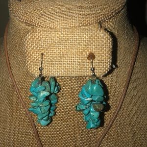 Jewelry - Turquoise earrings necklace and bracelets set Jewelry - Turquoise earrings necklace and bracelets set